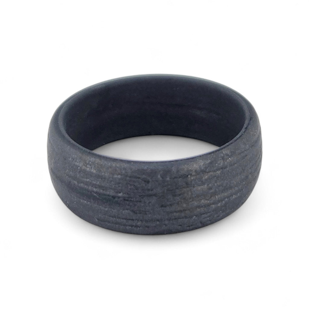 Included dark grey silicone ring for work and active wear with tungsten band purchase